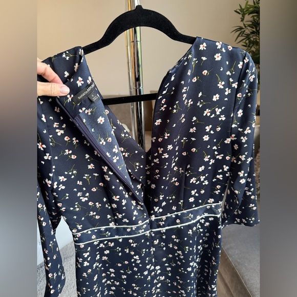 Banana Republic Navy Blue Floral Dress Size 4 - Picture 6 of 13